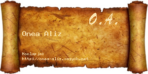 Onea Aliz névjegykártya